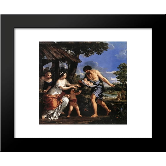 Romulus and Remus Given Shelter by Faustulus 20x24 Framed Art Print by Pietro da Cortona
