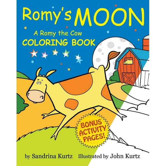 Romy's Moon Coloring Book: A Romy the Cow Coloring Book, (Paperback)