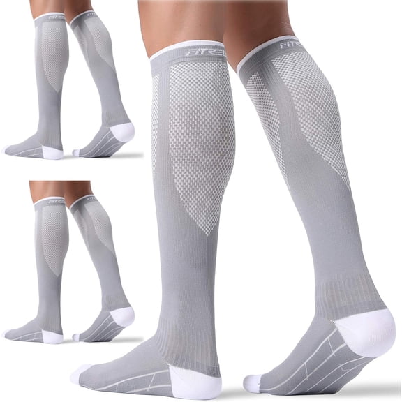Ron 3 Pairs Compression Socks for Women & Men, 20-30mmHg Graduated Support