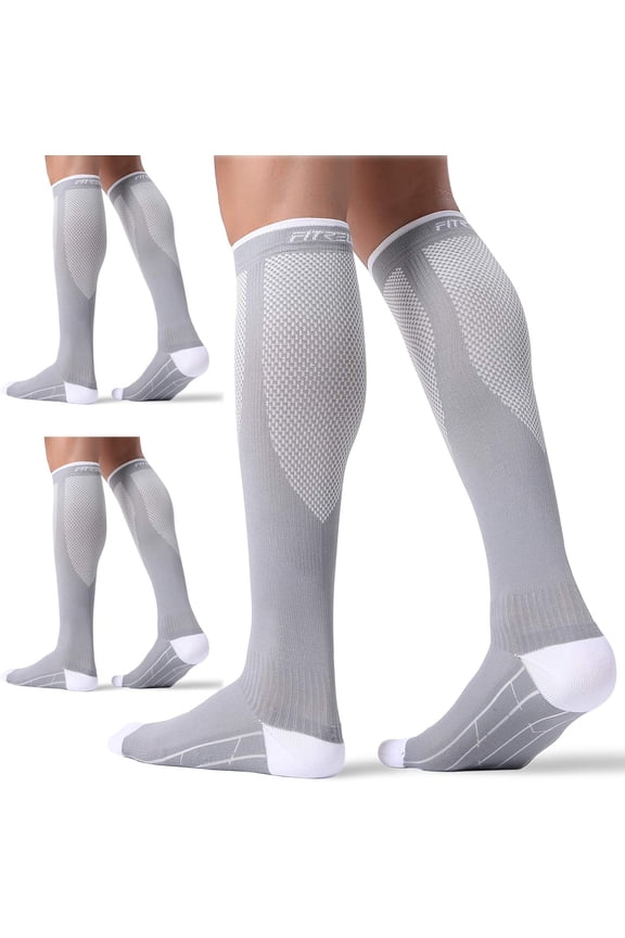 3 Pairs Compression Socks for Women & Men, 20-30mmHg Graduated Support