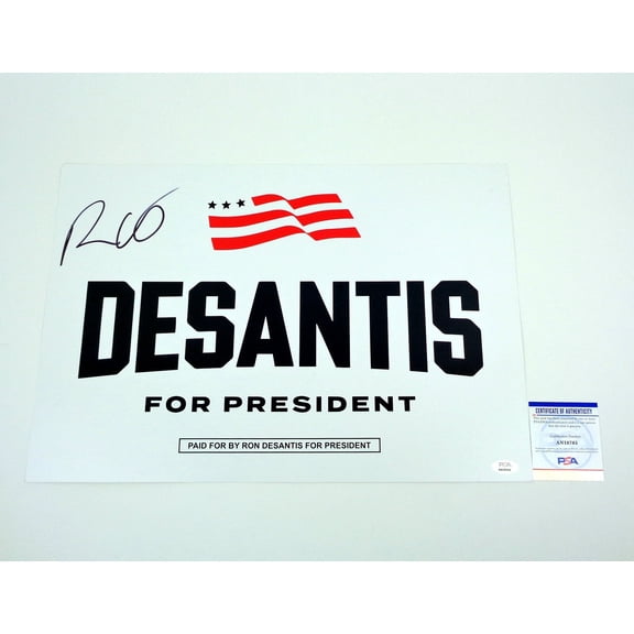 Ron Desantis For President 2024 Signed Official Campaign Poster Sign PSA/DNA COA