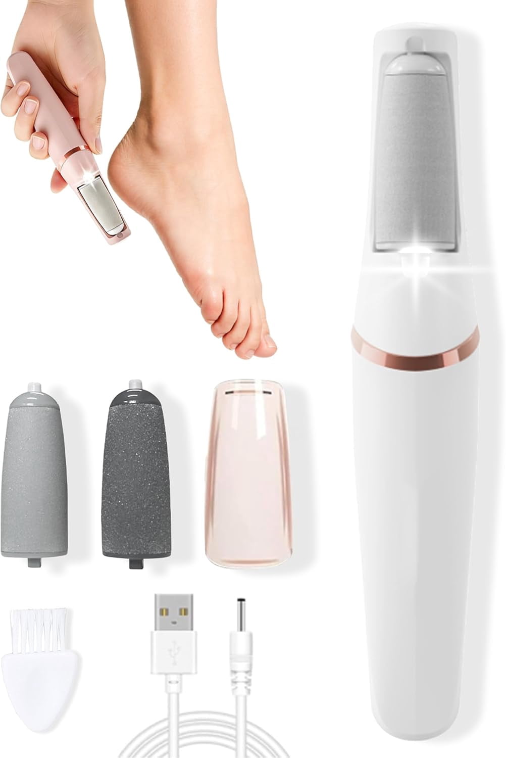 Ron Foot Callus Remover Electric: Rechargeable — Powerful Dead Skin Remover — Anti-Slip | Foot Care / Shower for Gentlemen & Ladies & Seniors