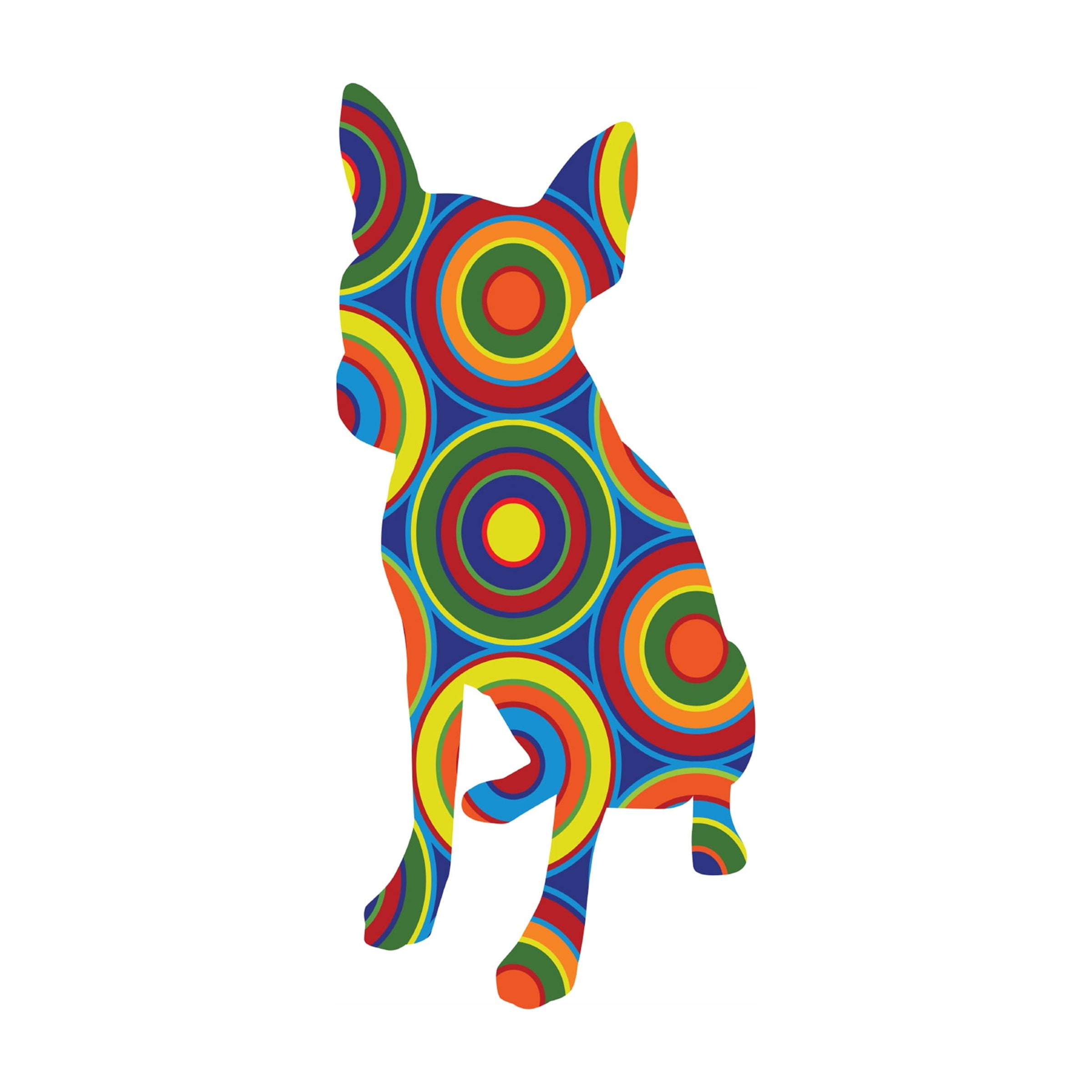 Ron Magnes 'Chihuahua Abstract Circles' Canvas Art