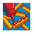 thumbnail image 1 of Ron Magnes 'Fries With Ketchup On Blue' Canvas Art, 1 of 4