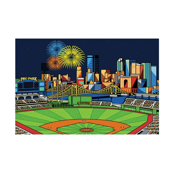 Ron Magnes 'PNC Park Fireworks Pittsburgh' Canvas Art