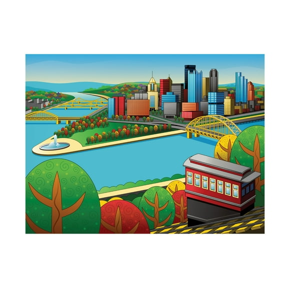 Ron Magnes 'Pittsburgh Incline Autumn' Canvas Art