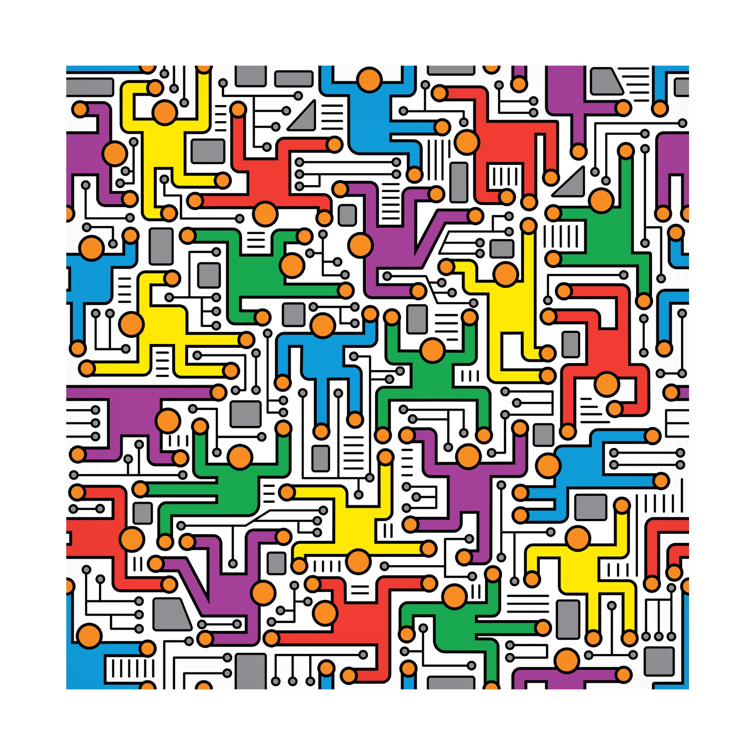 Ron Magnes 'Social Network Circuit Board Pattern' Canvas Art