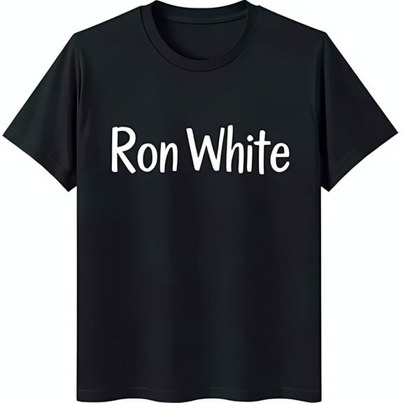 Ron White Black T-Shirt with Handwritten Style Graphic Casual Neck Tee