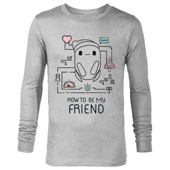 Ron’s Gone Wrong B-Bot How To Be My Friend Standard - Long Sleeve T-Shirt for Men – Customized-Athletic Heather