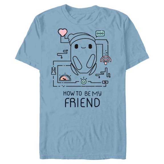 Ron’s Gone Wrong B-Bot How To Be My Friend Standard - Short Sleeve Blended T-Shirt for Adults – Customized-Celadon Snow Heather