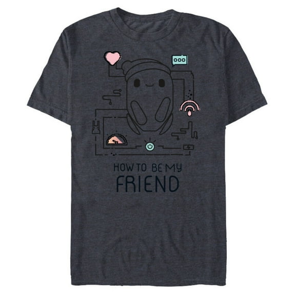 Ron’s Gone Wrong B-Bot How To Be My Friend Standard - Short Sleeve Blended T-Shirt for Adults – Customized-Denim Snow Heather