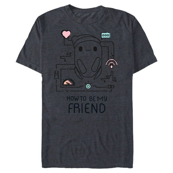 Ron’s Gone Wrong B-Bot How To Be My Friend Standard - Short Sleeve Blended T-Shirt for Adults – Customized-Denim Snow Heather