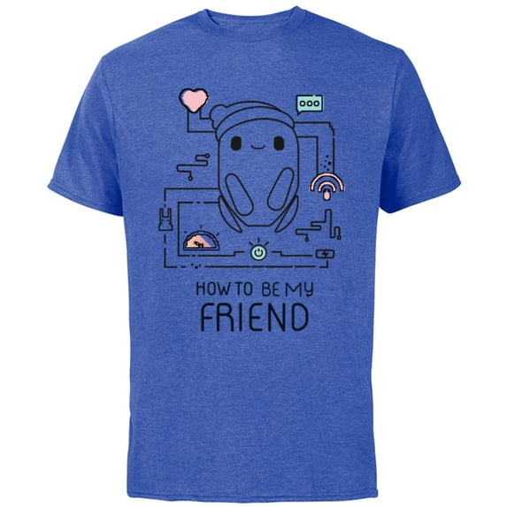 Ron’s Gone Wrong B-Bot How To Be My Friend Standard - Short Sleeve Cotton T-Shirt for Adults - Customized-Royal Heather