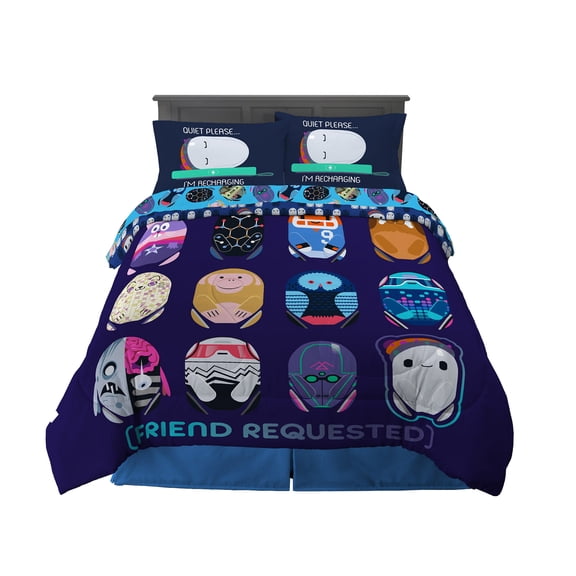 Ron's Gone Wrong Kids Full Bed in a Bag, Comforter and Sheets, Blue, Disney