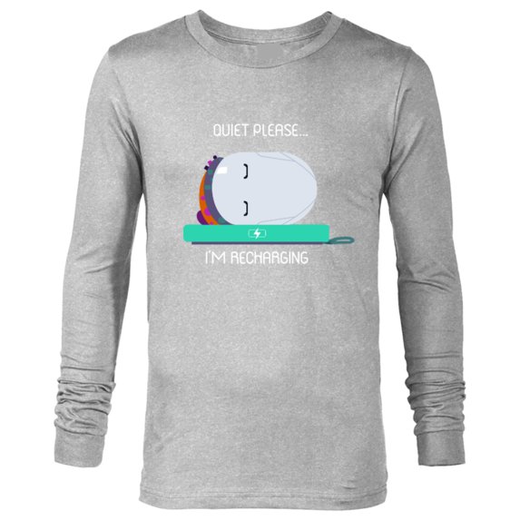 Ron’s Gone Wrong Quiet Please I’m Recharging Standard - Long Sleeve T-Shirt for Men – Customized-Athletic Heather
