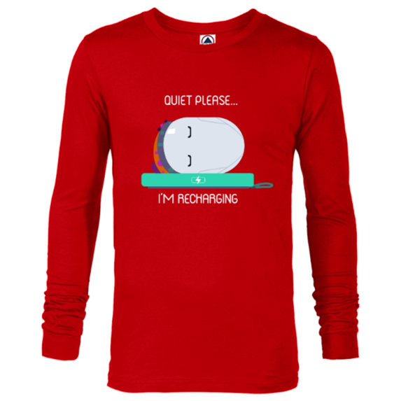 Ron’s Gone Wrong Quiet Please I’m Recharging Standard - Long Sleeve T-Shirt for Men – Customized-New Red