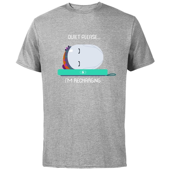 Ron’s Gone Wrong Quiet Please I’m Recharging Standard - Short Sleeve Cotton T-Shirt for Adults - Customized-Athletic Heather