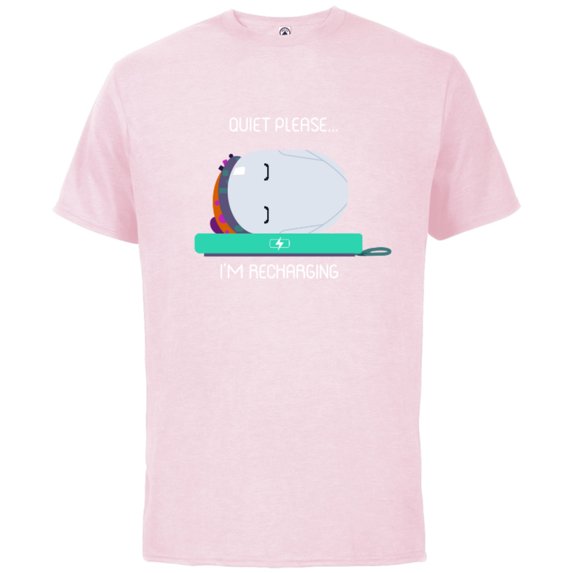 Ron’s Gone Wrong Quiet Please I’m Recharging Standard - Short Sleeve Cotton T-Shirt for Adults - Customized-Soft Pink