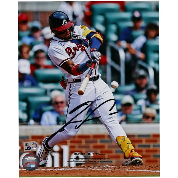 Ronald Acua Jr. Atlanta Braves Autographed 8" x 10" White Hitting Photograph - Fanatics Authentic Certified