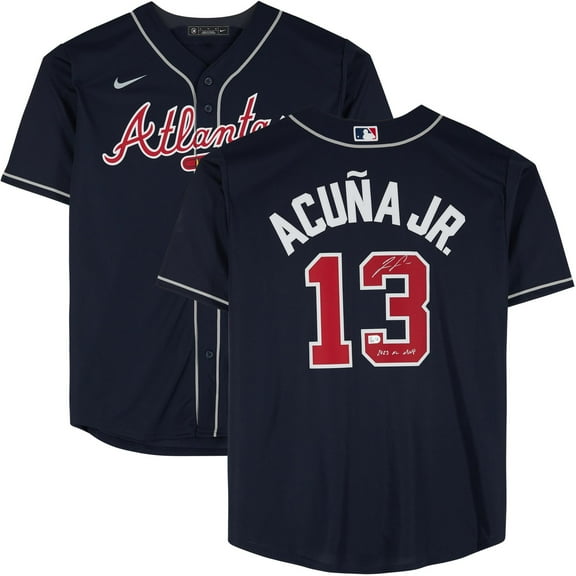 Ronald Acua Jr. Atlanta Braves Autographed Navy Replica Jersey with "2023 NL MVP" Inscription - Fanatics Authentic Certified