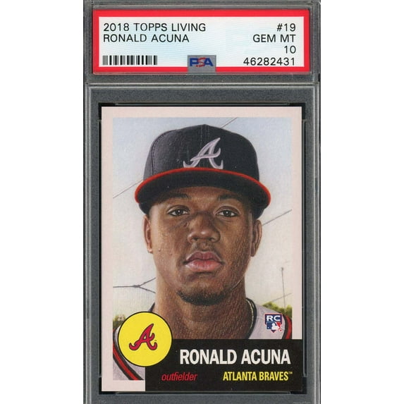 Ronald Acuna Jr 2018 Topps Living Baseball Rookie Card RC #19 Graded PSA 10