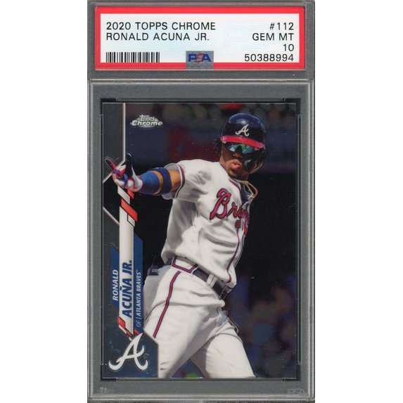 Ronald Acuna Jr 2020 Topps Chrome Baseball Card #112 Graded PSA 10 GEM MINT