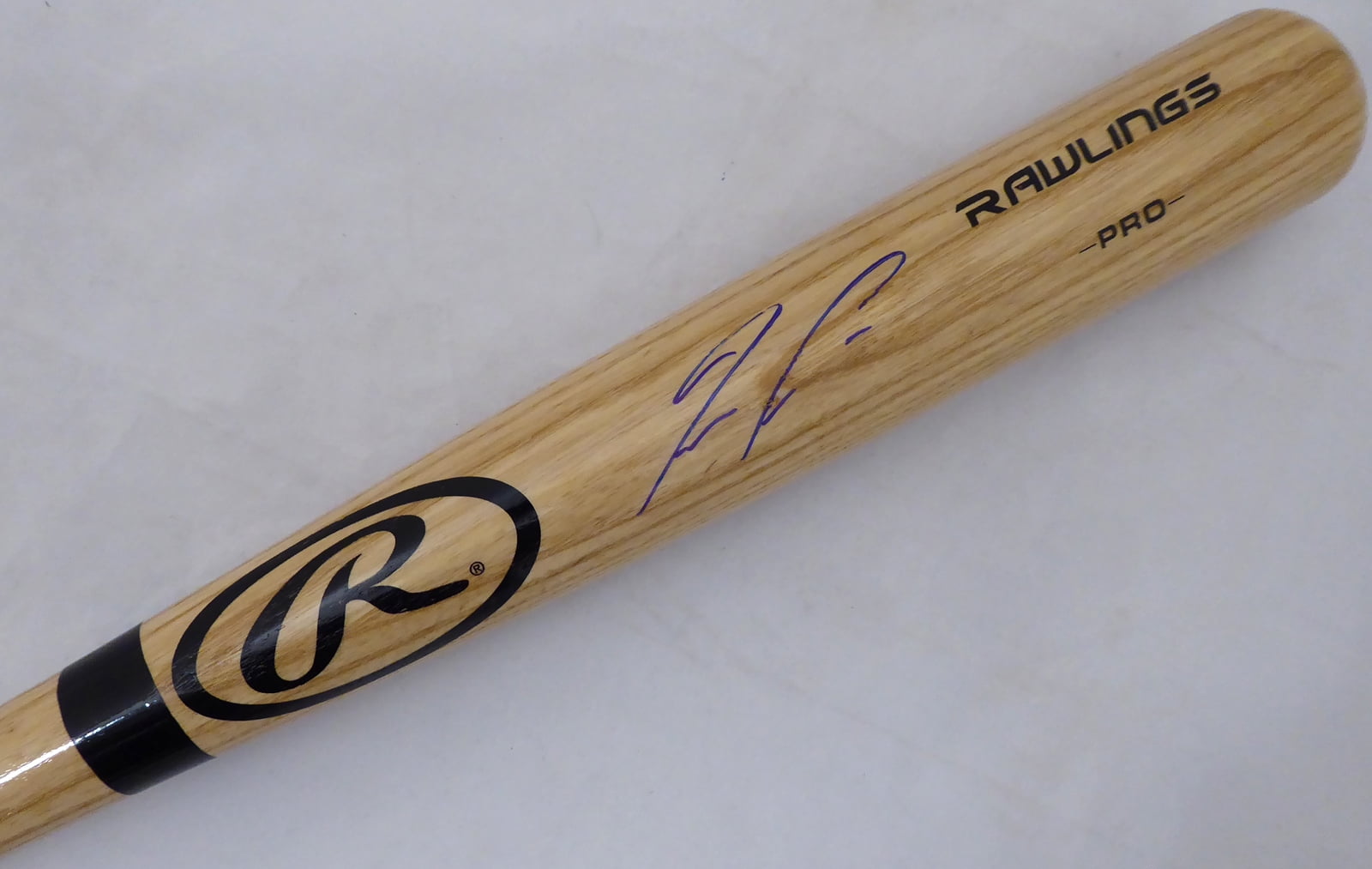 Ronald Acuna Jr. Autographed Blonde Rawlings Baseball Bat Atlanta Braves Beckett BAS 181315