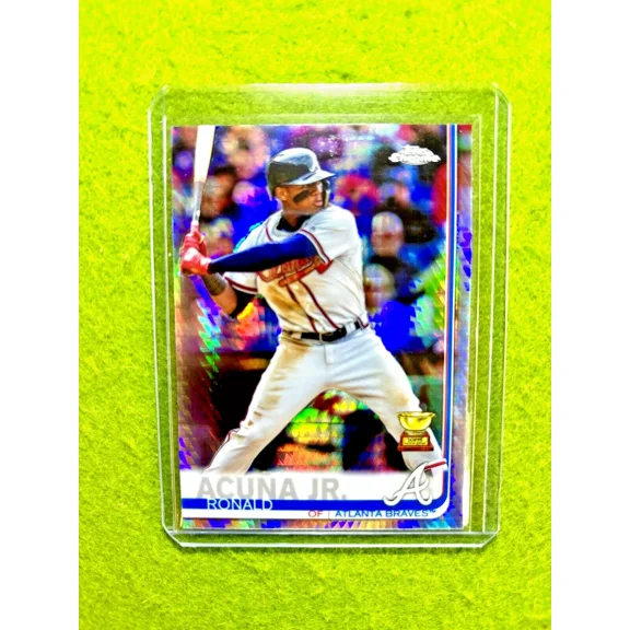Ronald Acuna Jr CHROME PRISM REFRACTOR ROOKIE CUP PRIZM CARD 2019 Topps BRAVES