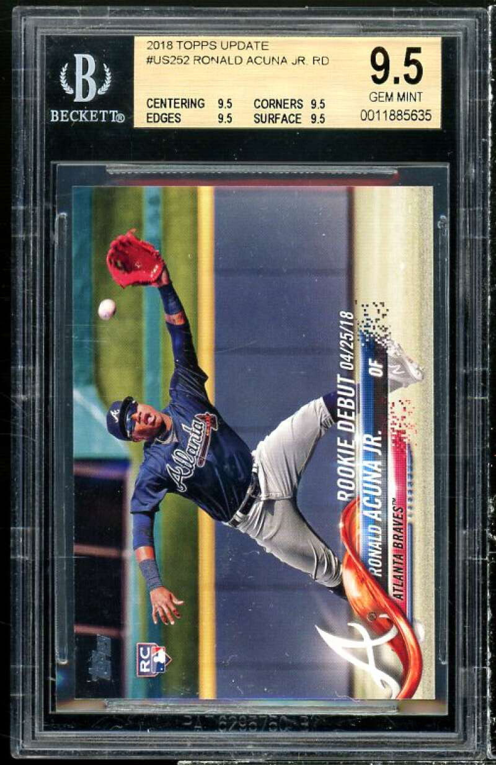 野球選手カード BGS9.5！2018 topps RC RONALD ACUNA bat down non auto