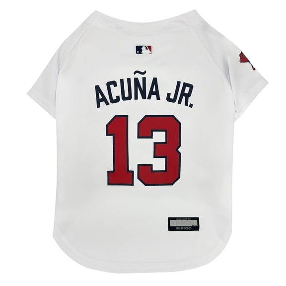 Ronald Acuna White Atlanta Braves Player Pet Jersey