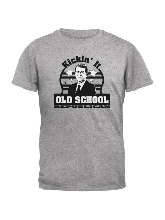 Ronald Reagan - Old School Republican Heather Grey Adult T-Shirt - X-Large