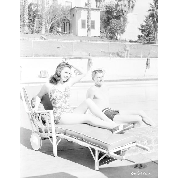 Ronald Reagan Seated on the Pool Side Photo Print (24 x 30)