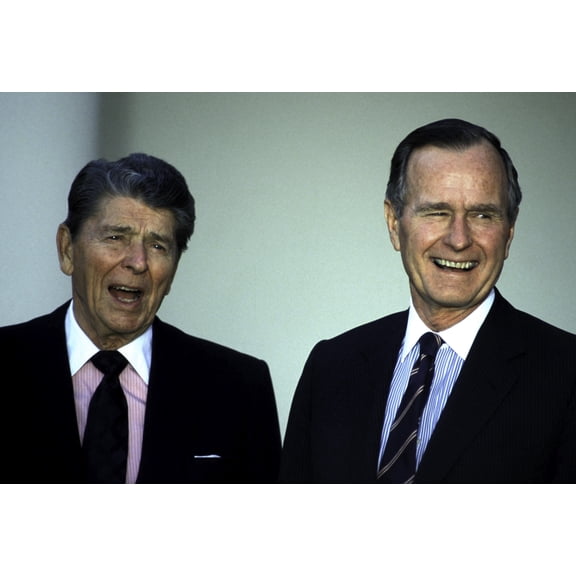 Ronald Reagan and George Bush Sr Photo Print (10 x 8)
