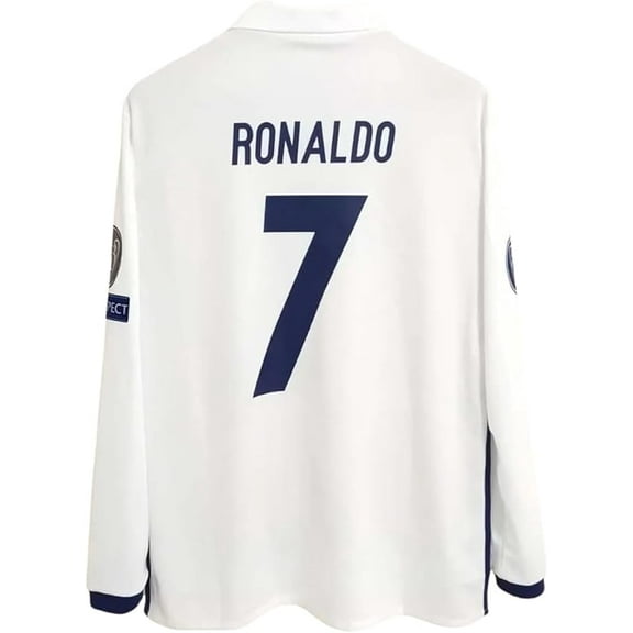 Ronaldo #7 Long Sleeve Purple Num 16/17 Soccer Jersey for Men Fan Version