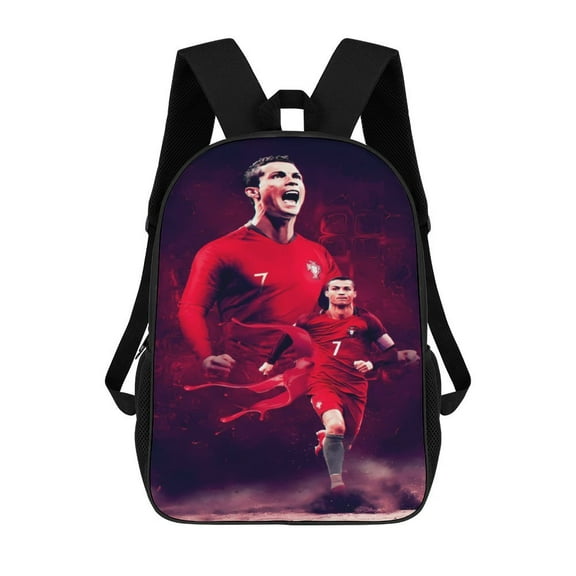 Ronaldo Backpack 1 Football Fan Casual Backpack Classic Schoolbag 17 Inch Lightweight Outdoor Travel Backpack Unisex