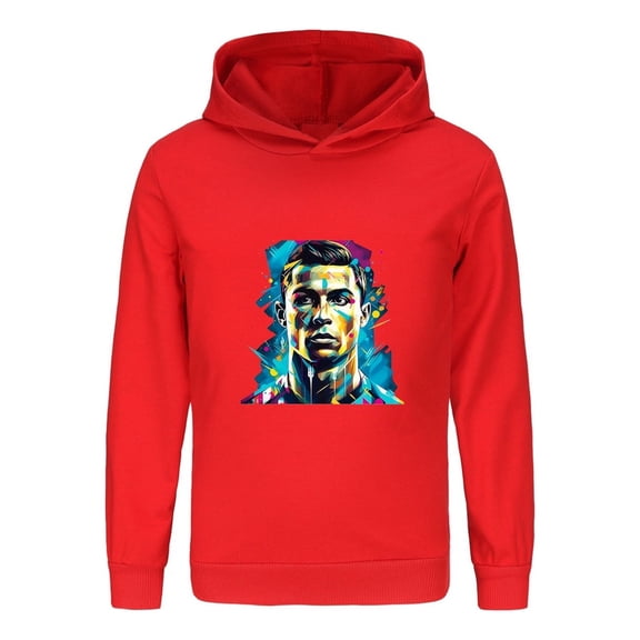 Ronaldo Football Hoodie – Kids Long Sleeve Sweatshirt with CR7 Graphic, Boys and Girls Top