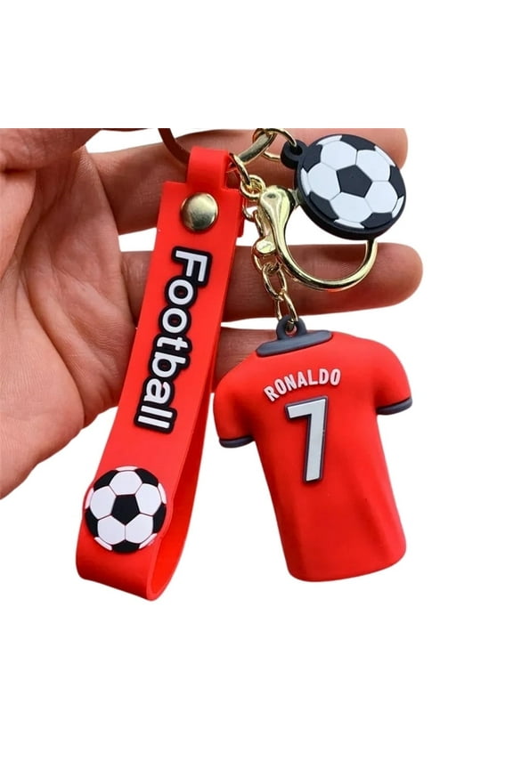 Ronaldo Football Keychain, Red, 1