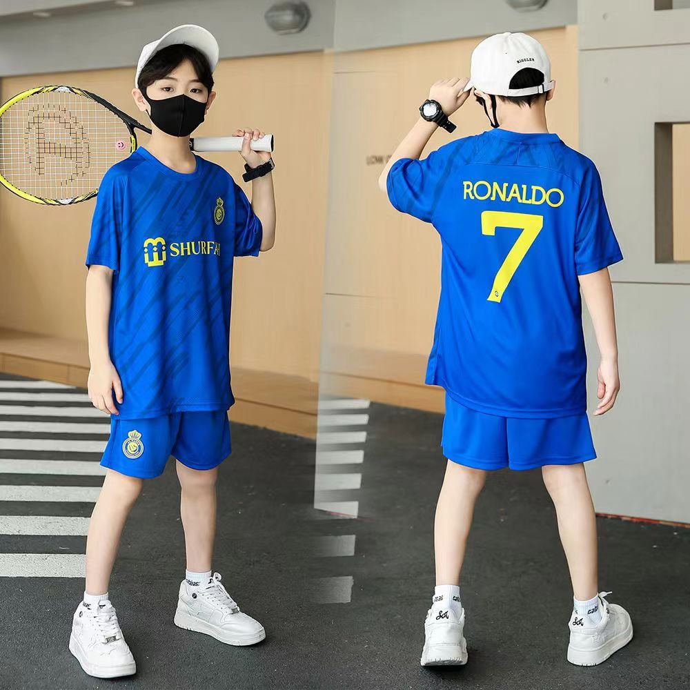 Ronaldo Soccer Jersey Set Kids 2023-2024 Season Football Uniform 7
