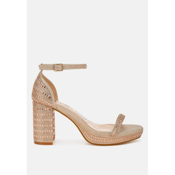 Ronan Rhinestones Embellished Block Sandals