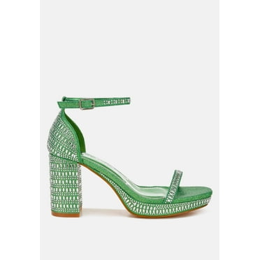 Ronan Rhinestones Embellished Block Sandals