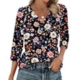 thumbnail image 1 of Roncen 3/4 Length Sleeve Womens Tops Dressy Casual V Neck Summer Outfits Early Spring Fashion Clothes 2026, 1 of 6