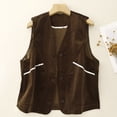 thumbnail image 1 of Roncen Casual Corduroy Vest for Women Button Down Versatile Sleeveless Outerwear Waistcoat with Pockets, 1 of 9
