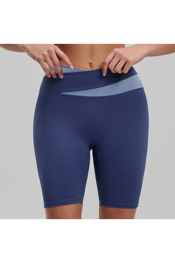 Cloud Feeling Yoga Shorts with Back Pocket for Women, 5" V High Wasit Lounge Biker Shorts