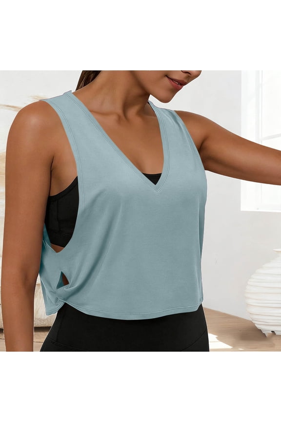 Cotton Large Armhole Tank Tops for Women - Workout Sport Athletic Yoga Running Gym Loose Crop Sleeveless Shirts