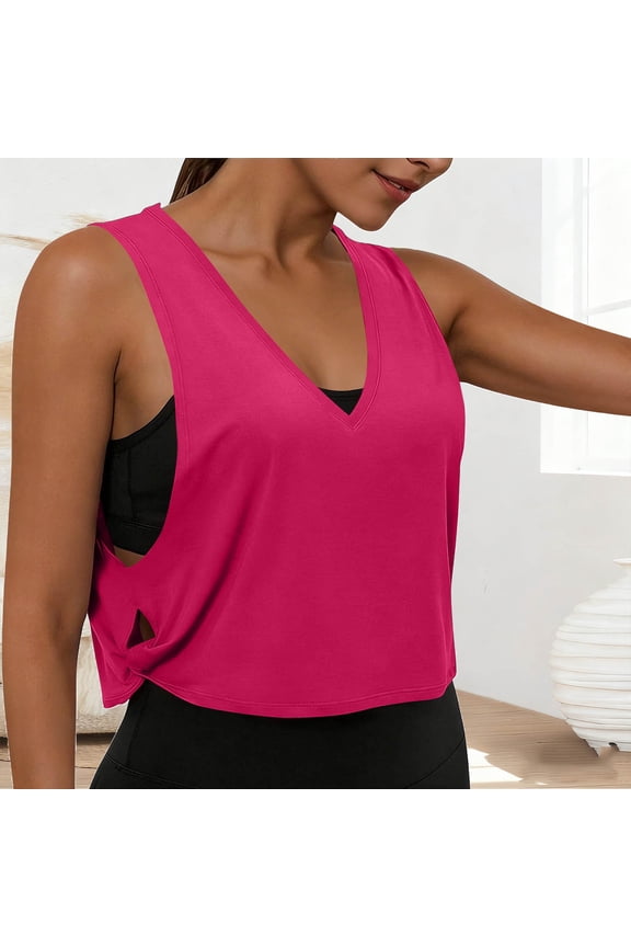 Cotton Large Armhole Tank Tops for Women - Workout Sport Athletic Yoga Running Gym Loose Crop Sleeveless Shirts