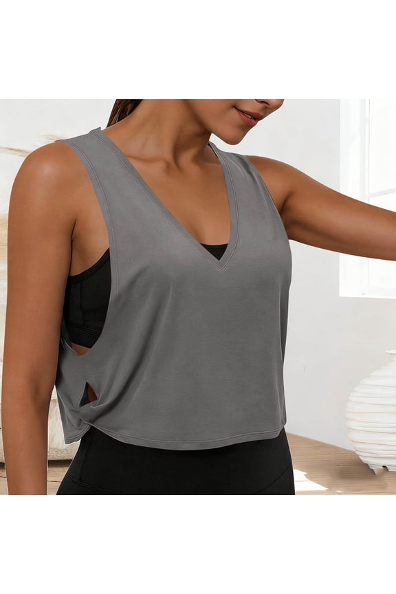 Cotton Large Armhole Tank Tops for Women - Workout Sport Athletic Yoga Running Gym Loose Crop Sleeveless Shirts