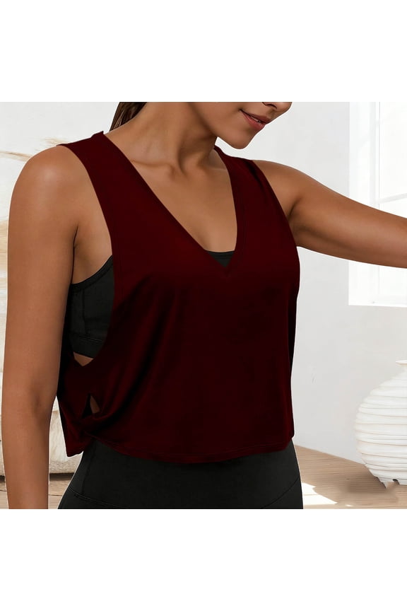 Cotton Large Armhole Tank Tops for Women - Workout Sport Athletic Yoga Running Gym Loose Crop Sleeveless Shirts