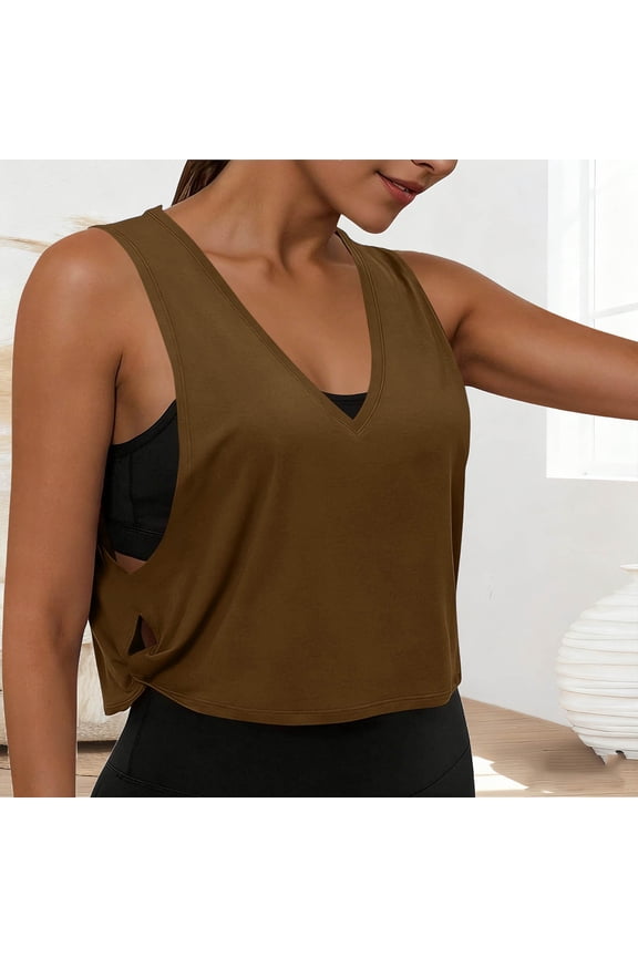 Cotton Large Armhole Tank Tops for Women - Workout Sport Athletic Yoga Running Gym Loose Crop Sleeveless Shirts