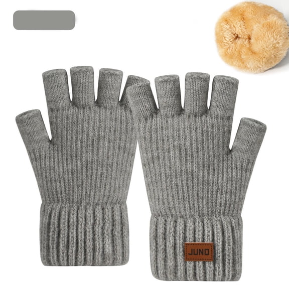 Roncen Fingerless Gloves Half Finger Winter Warm Knitted Gloves Working Running Biking Driving for Women