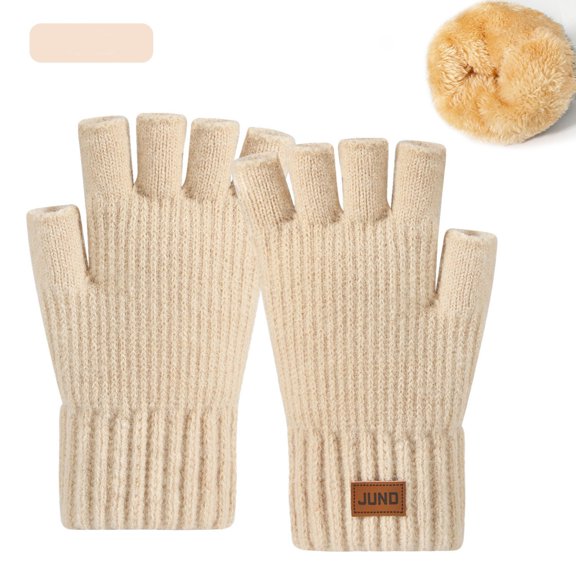 Roncen Fingerless Gloves Half Finger Winter Warm Knitted Gloves Working Running Biking Driving for Women